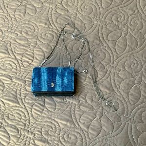 NWT Burberry Denim Accordion Wallet on Chain